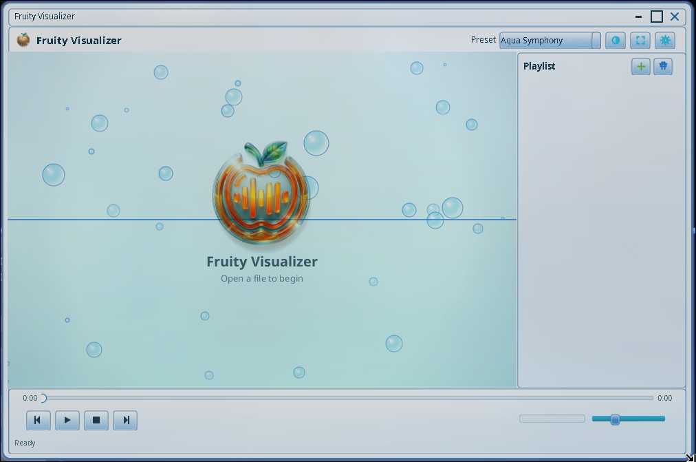 Fruity Visualizer idle shell on Aqua Glass