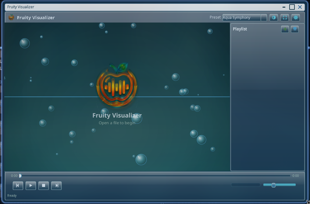 Fruity Visualizer idle shell on Midnight Aero